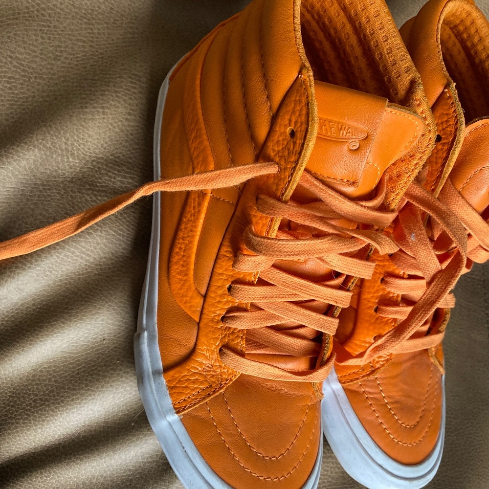 Orange leather vans